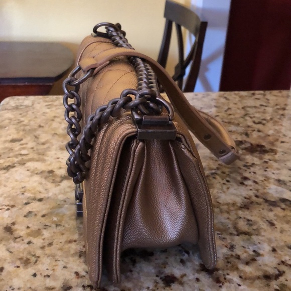 Dark brown silver chain shoulder purse - Picture 2 of 5